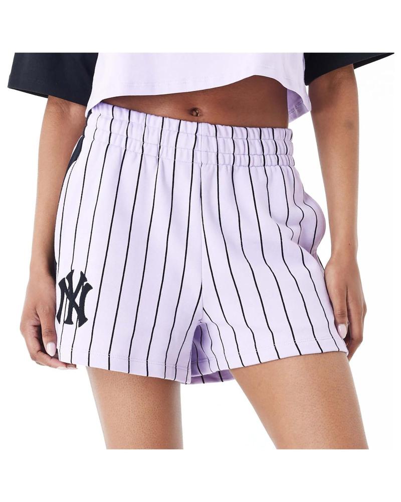 NEW ERA WOMEN'S PURPLE STRIPED SHORTS MORADO