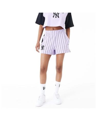 NEW ERA WOMEN'S PURPLE STRIPED SHORTS MORADO