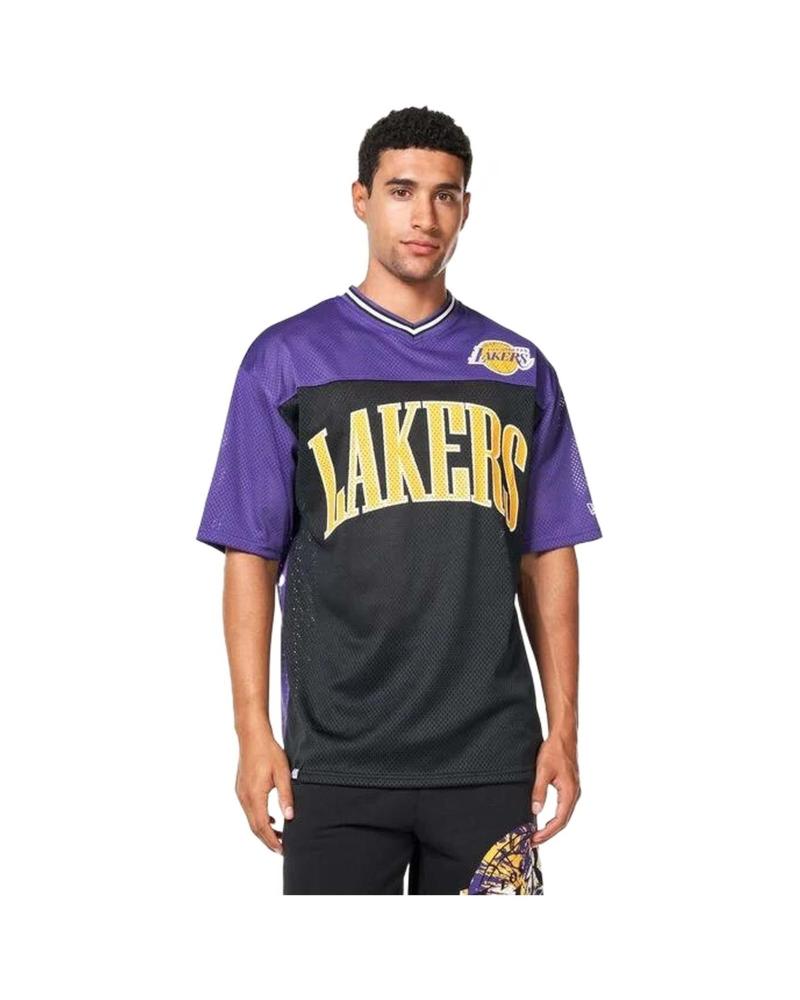 NEW ERA ARCH GRAPHIC LAKERS PURPLE T-SHIRT MORADO
