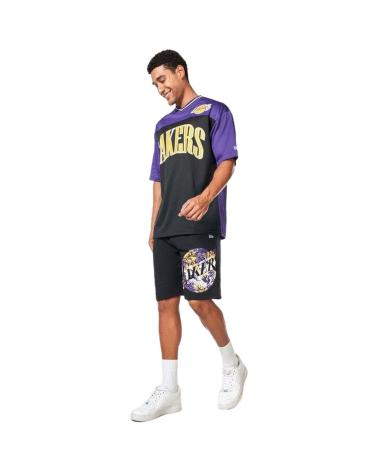 NEW ERA ARCH GRAPHIC LAKERS PURPLE T-SHIRT MORADO