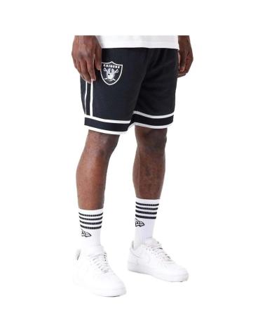 NEW ERA NFL COLOR BLOCK RAIDERS BLACK SHORTS NEGRO