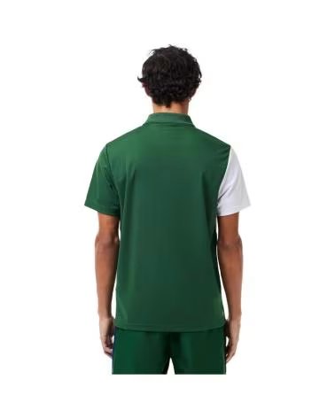 LACOSTE KURZARM-POLOSHIRT FÜR HERREN IM BICOLOREN STREIFENDESIGN VERDE