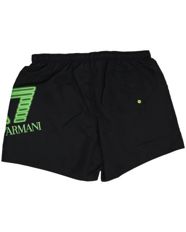 EMPORIO ARMANI BLACK SWIM BOXER WITH NEON LOGO NEGRO