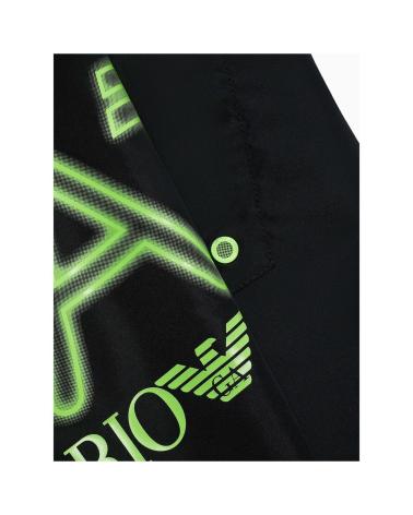 EMPORIO ARMANI BLACK SWIM BOXER WITH NEON LOGO NEGRO