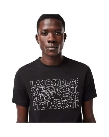 LACOSTE T-SHIRT NOIR POUR HOMME NEGRO