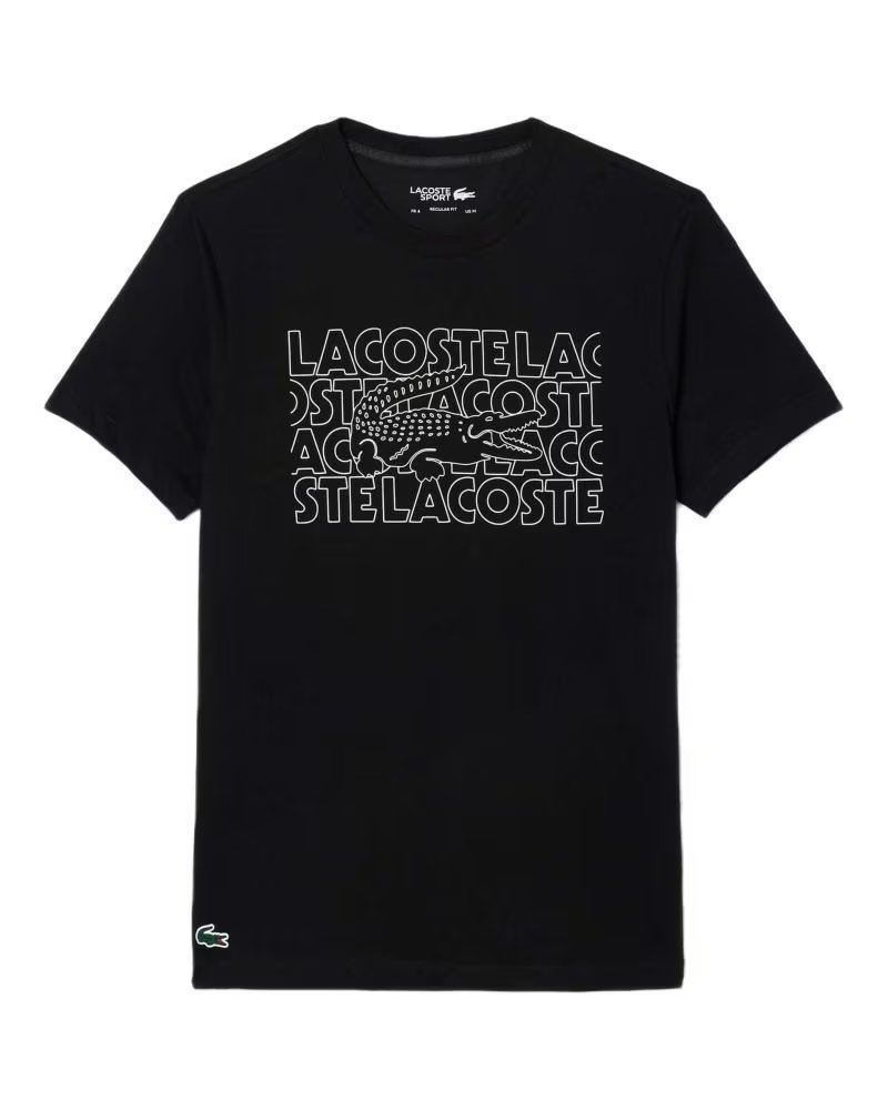 LACOSTE T-SHIRT NOIR POUR HOMME NEGRO