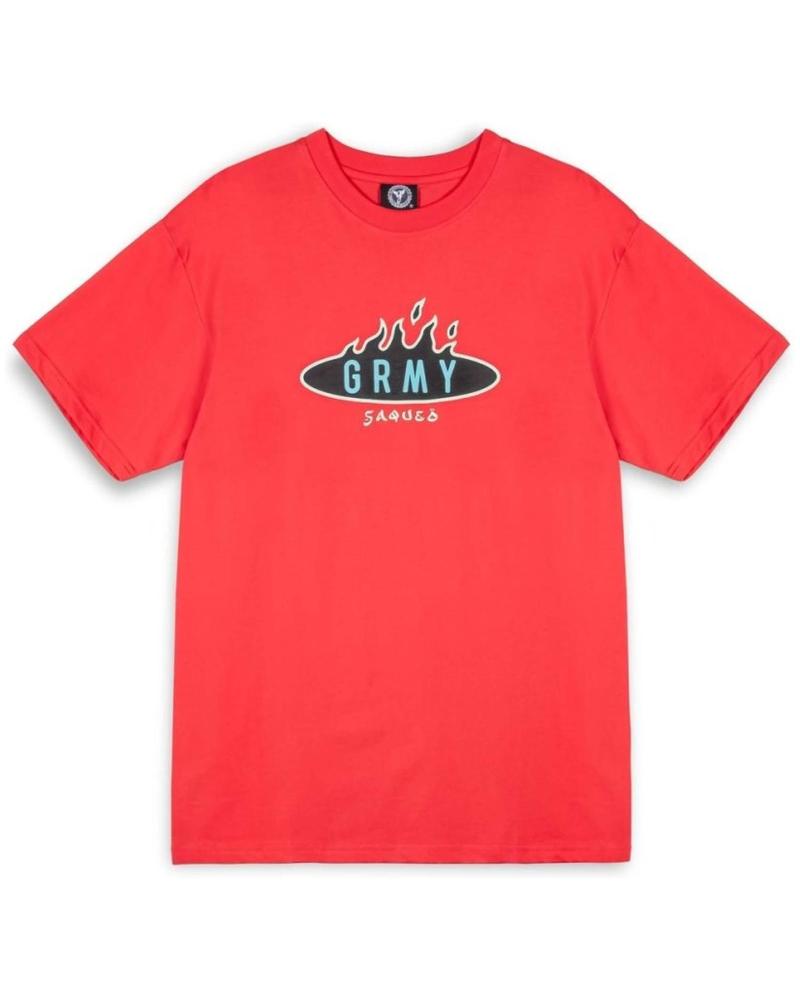 GRIMEY T-SHIRT REGULAR ROSSA CON LOGO FRONTALE ROJO