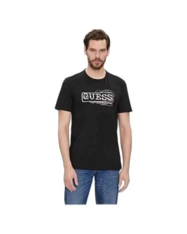 GUESS T-SHIRT BOX LOGO PRETA PARA HOMEM NEGRO