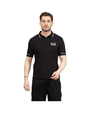 EMPORIO ARMANI SCHWARZES POLOHEMD FÜR HERREN NEGRO