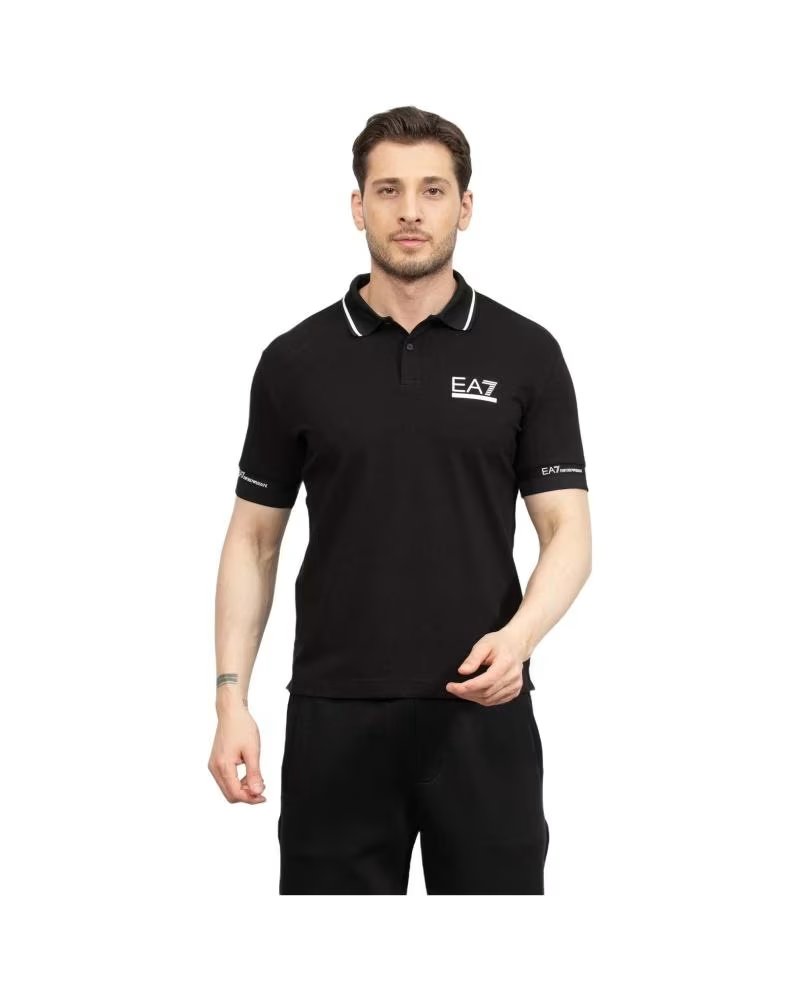 EMPORIO ARMANI SCHWARZES POLOHEMD FÜR HERREN NEGRO