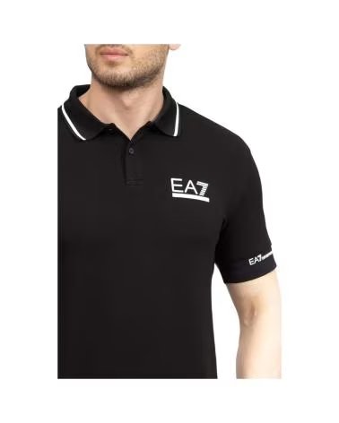EMPORIO ARMANI SCHWARZES POLOHEMD FÜR HERREN NEGRO