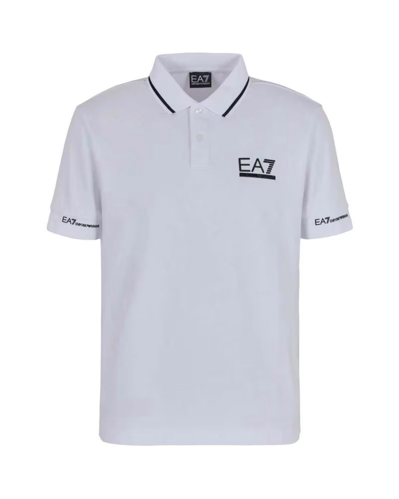 EMPORIO ARMANI POLO À MANCHES COURTES POUR HOMME BLANC BLANCO