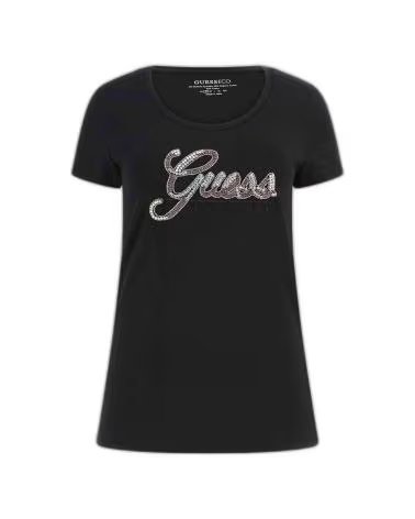 GUESS CAMISETA GLOSSY LOGO NEGRO