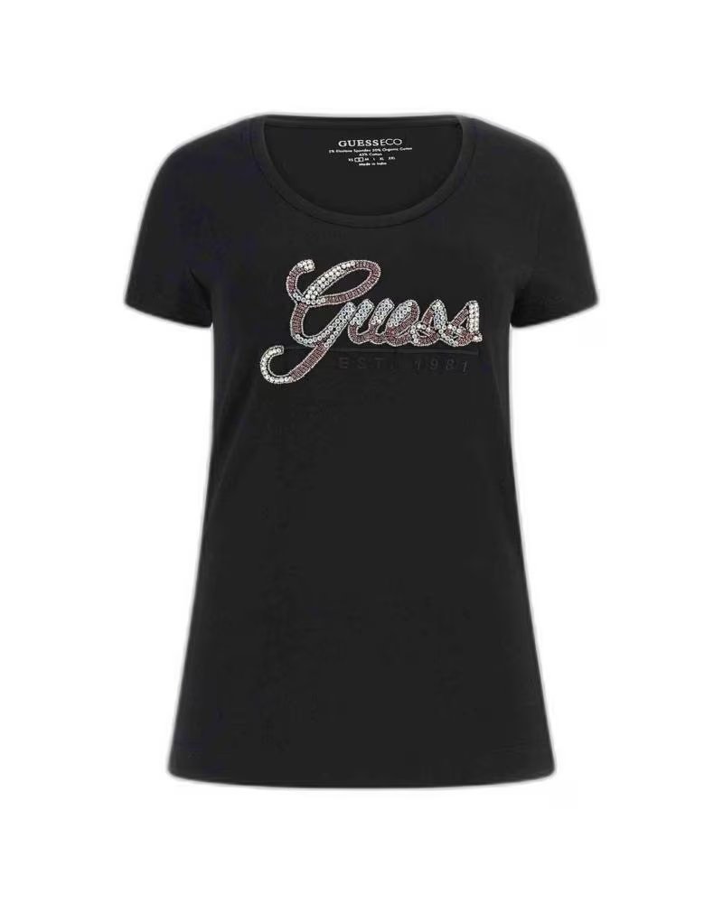 GUESS CAMISETA GLOSSY LOGO NEGRO