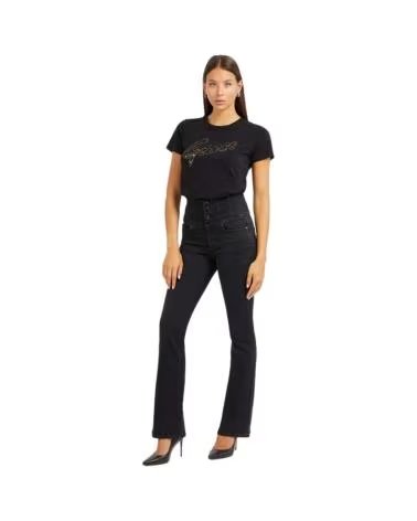 GUESS CAMISETA LACE LOGO PARA MUJER NEGRO