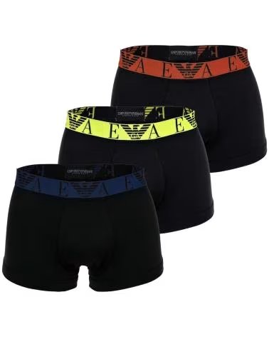 EMPORIO ARMANI LOT DE 3 BOXERS EN COTON NOIR NEGRO