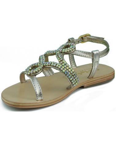 Sandalias de Niña OCA LOCA SHOES OCA LOCA SANDALIA NINA PIEL METALIZADA ADORNO STRASS ORO