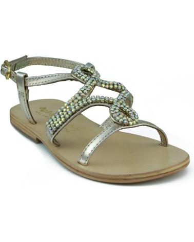 Sandalias de Niña OCA LOCA SHOES OCA LOCA SANDALIA NINA PIEL METALIZADA ADORNO STRASS ORO