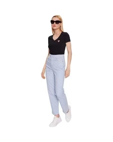 GUESS T-SHIRT MINI TRIANGLE MANCHES COURTES POUR FEMME NEGRO