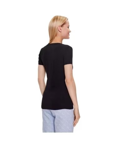 GUESS T-SHIRT MINI TRIANGLE MANCHES COURTES POUR FEMME NEGRO