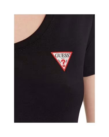 GUESS T-SHIRT MINI TRIANGLE MANCHES COURTES POUR FEMME NEGRO