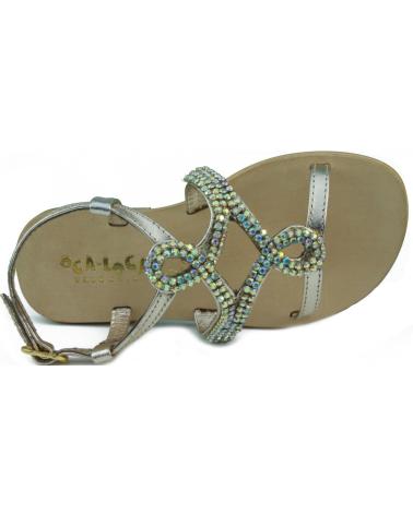Sandalias de Niña OCA LOCA SHOES OCA LOCA SANDALIA NINA PIEL METALIZADA ADORNO STRASS ORO