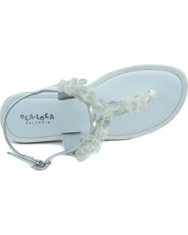 Sandalen für Mädchen OCA LOCA SHOES OCA LOCA ESCLAVA PIEL NAPA BOLAS BLANCO