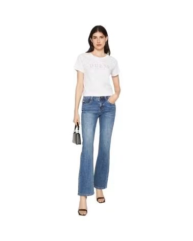 GUESS CAMISETA 1981 CRYSTAL PARA MUJER BLANCO