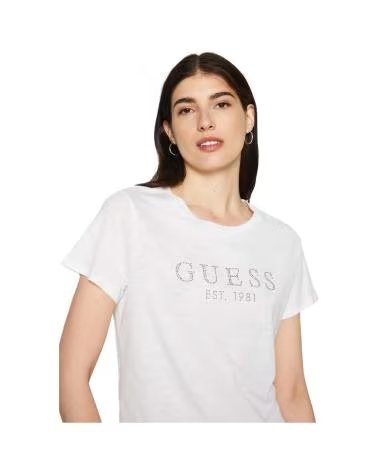 GUESS CAMISETA 1981 CRYSTAL PARA MUJER BLANCO