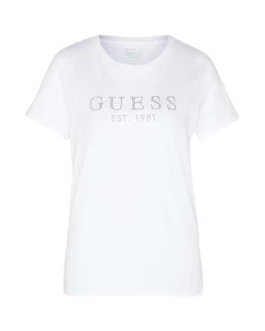 GUESS CAMISETA 1981 CRYSTAL PARA MUJER BLANCO
