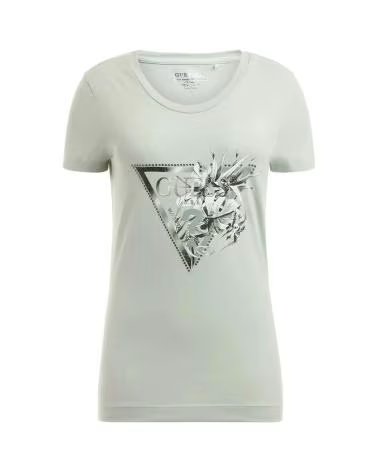 GUESS CAMISETA FLOWER TRIANGLE PARA MUJER VERDE