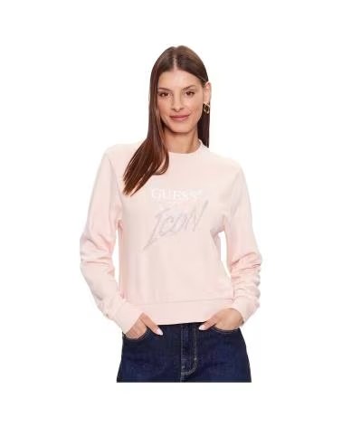 GUESS SWEAT-SHIRT ICON ROSE FEMME ROSA