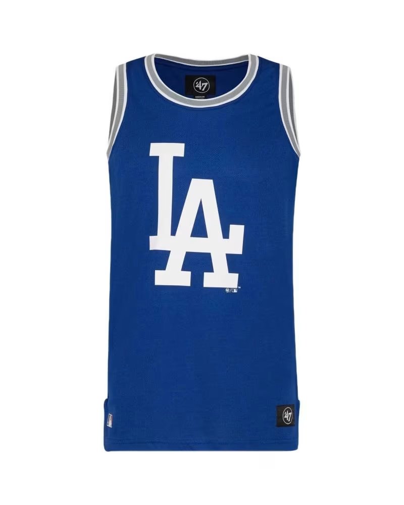 47 BRAND ÄRMELLOSES BASKETBALLTRIKOT BLAU MIT LA-LOGO AZUL