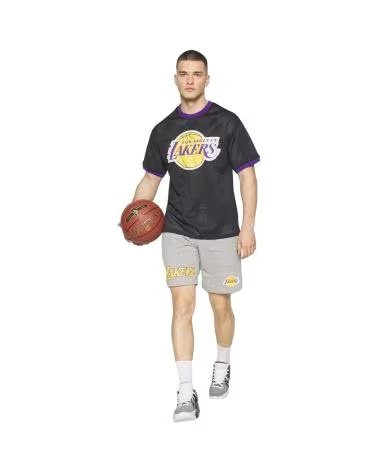 NEW ERA T-SHIRT NBA LAKERS TEAM LOGO MESH NOIR NEGRO