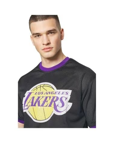 NEW ERA T-SHIRT NBA LAKERS TEAM LOGO MESH NOIR NEGRO