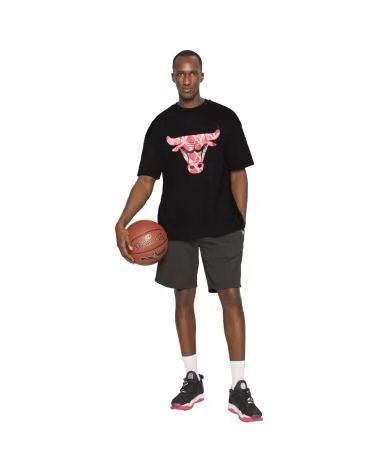 CAMISETA NEW ERA NBA CHICAGO BULLS LOGO TEE PRETA NEGRO