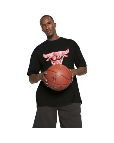 CAMISETA NEW ERA NBA CHICAGO BULLS LOGO TEE PRETA NEGRO