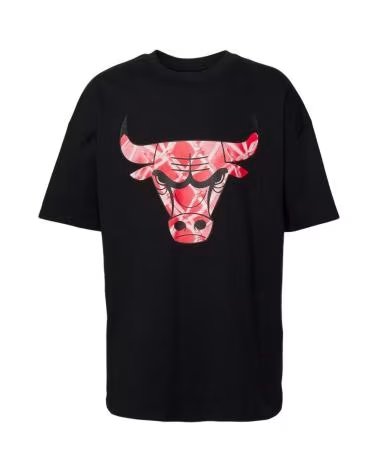 CAMISETA NEW ERA NBA CHICAGO BULLS LOGO TEE PRETA NEGRO
