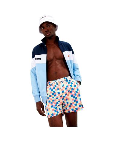 ELLESSE MEN'S MULTICOLOR PRINTED SWIM SHORTS ROSA