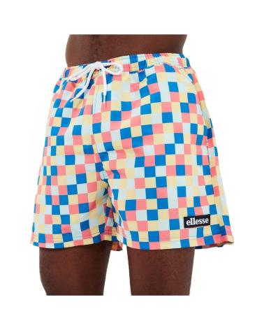 ELLESSE MEN'S MULTICOLOR PRINTED SWIM SHORTS ROSA