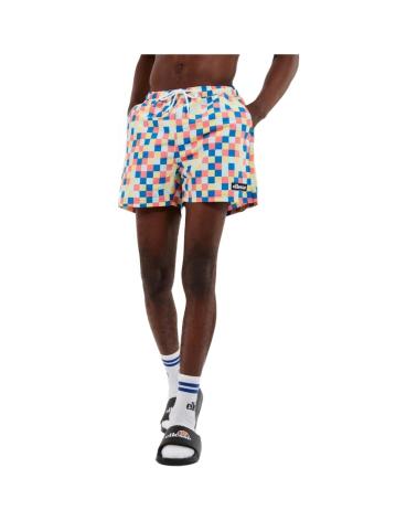 ELLESSE MEN'S MULTICOLOR PRINTED SWIM SHORTS ROSA