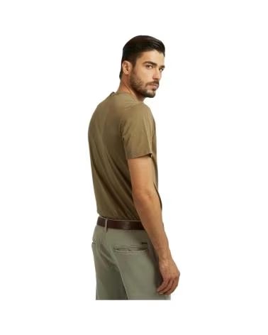 CAMISETA GUESS BRUSHED TRIAN VERDE CAQUI CON ESTAMPADO FRONTAL VERDE