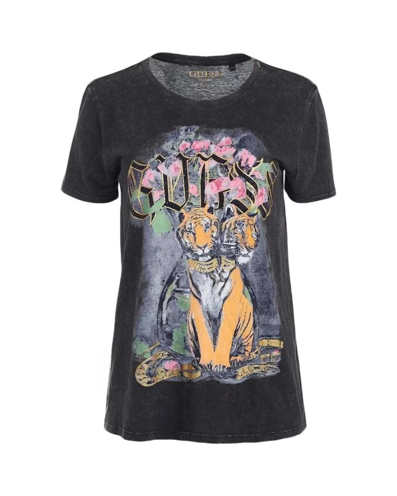 GUESS CAMISETA DBL TIGER PARA MUJER NEGRO