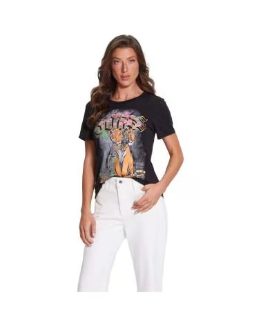 GUESS CAMISETA DBL TIGER PARA MUJER NEGRO