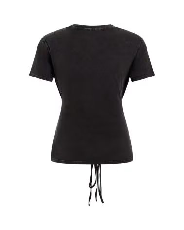 GUESS CAMISETA ROCKER ROSES LACE EN COLOR PARA MUJER NEGRO