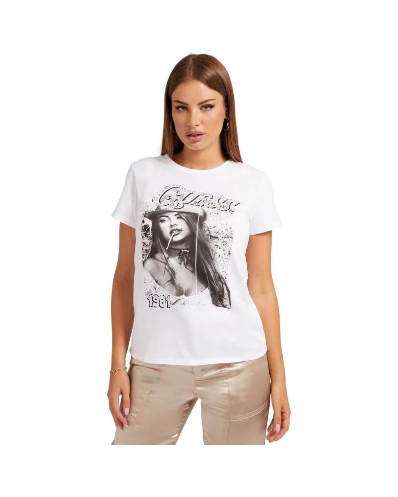 GUESS T-SHIRT WESTERN GIRL BLANCO