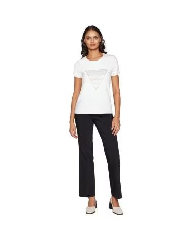 GUESS CAMISETA TRIANGLE CRYSTAL MUJER BLANCO