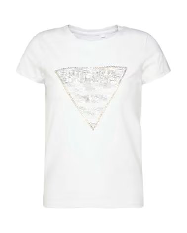 GUESS CAMISETA TRIANGLE CRYSTAL MUJER BLANCO