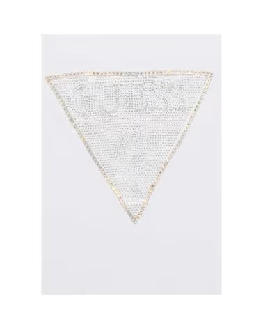 GUESS CAMISETA TRIANGLE CRYSTAL MUJER BLANCO