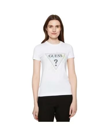 T-SHIRT GUESS ALVA TEE BRANCA PARA MULHER BLANCO